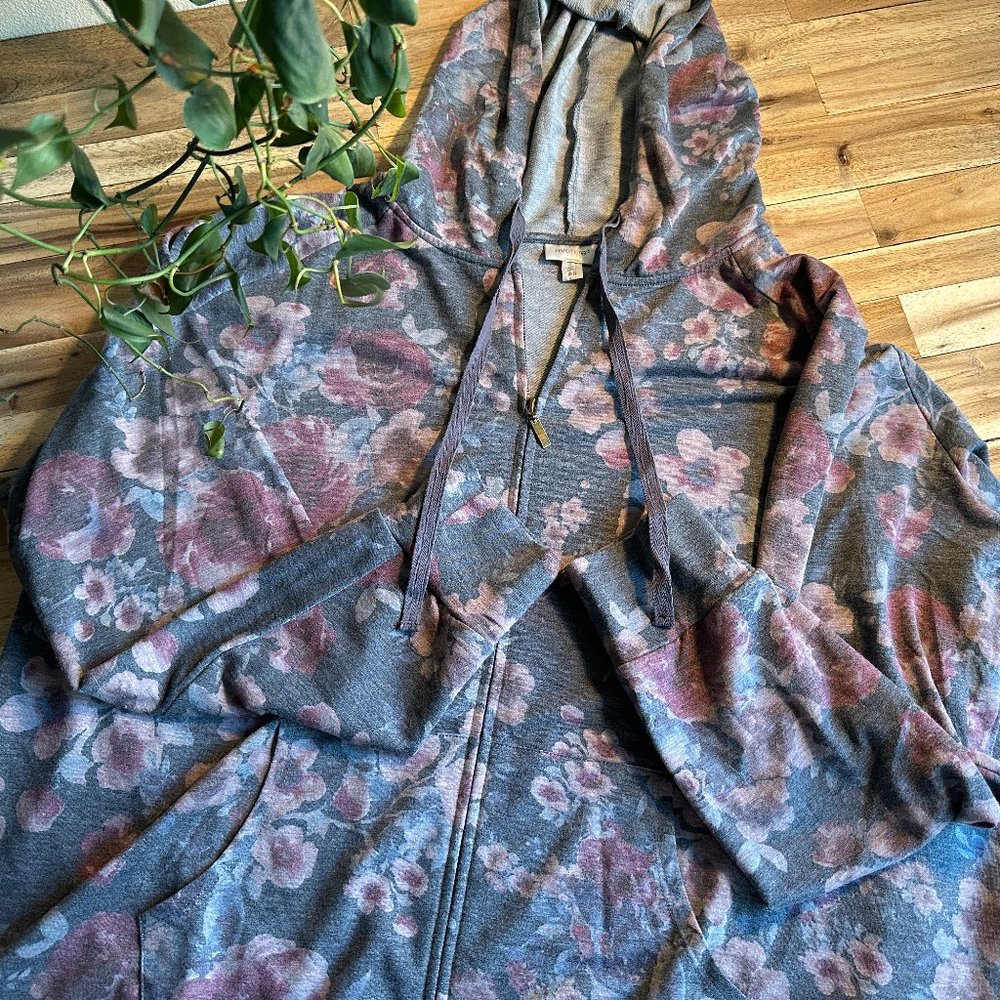 Floral Zip Up Hoodie